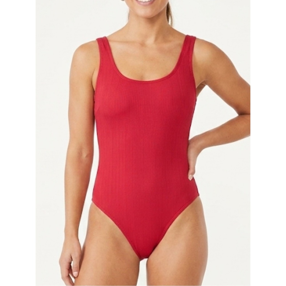 SENITA Athletics Large Red One Piece Swimsuit Modest Full Coverage‎ Beach Resort